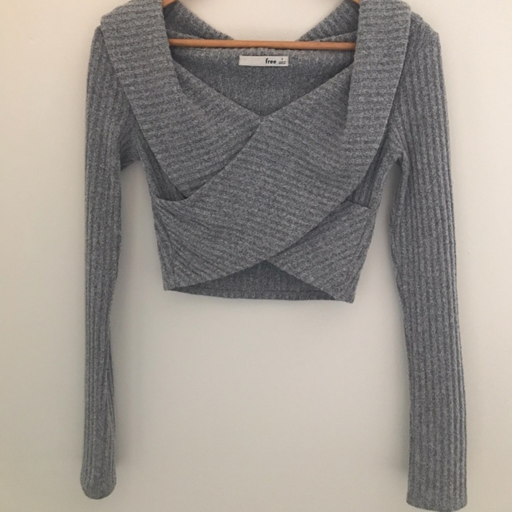 Off the shoulder cropped sweater by Aritzia.
